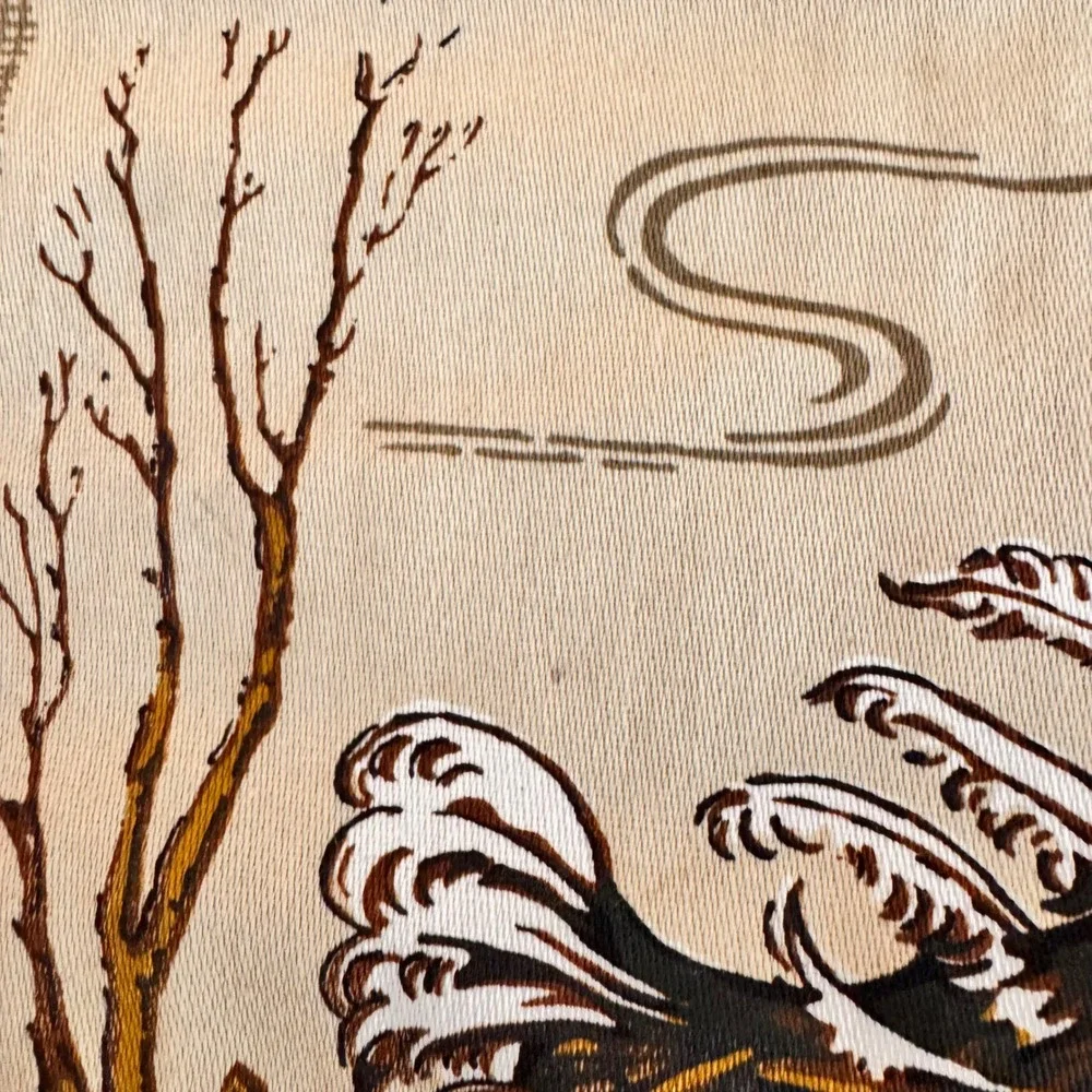 Vintage‎ African Batik Mud Cloth Ostrich w/ Chicks Wall Hanging Tapestry Rustic